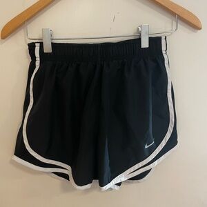 Nike Women's Black and White Athletic Shorts